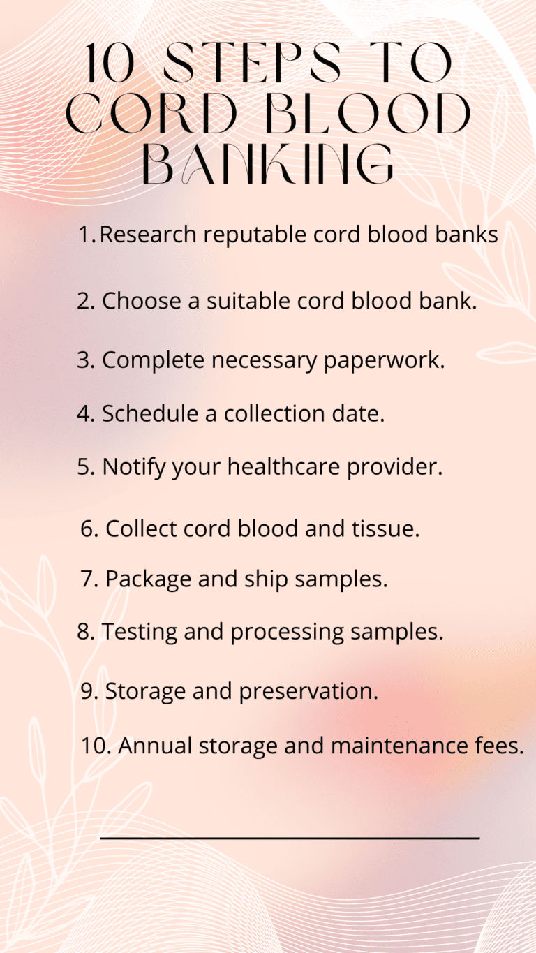10 steps to cord blood banking